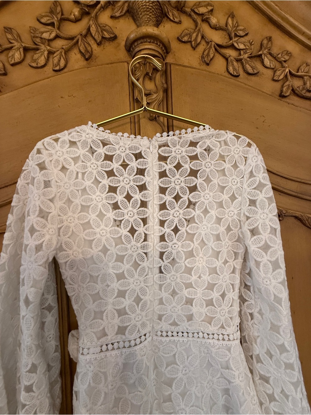White Floral Lace Wrap Dress - Women’s - Picture 8 of 13